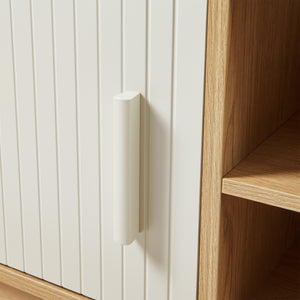 TV szekrény Ferrersp 2 ajtóval 140x40x45 cm tölgyfa hatású/homokszín [en.casa]