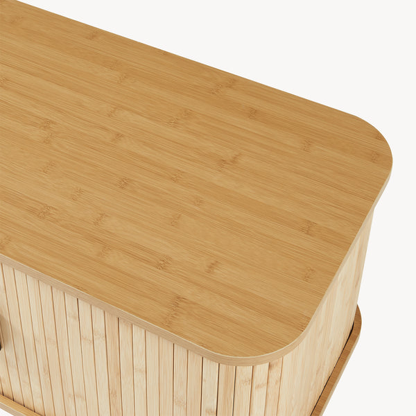 Cipősszekrény ülőpárnával Tvedestrand 50x80x40 cm bambusz/beige [en.casa]