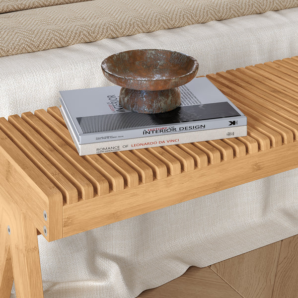 Ülőpad Lasdarvoo 120x35x45 cm bambusz natúr [en.casa]