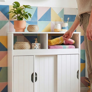 Kerekes kisasztal Fadeskimma 72x70x20 cm Fehér [en.casa]