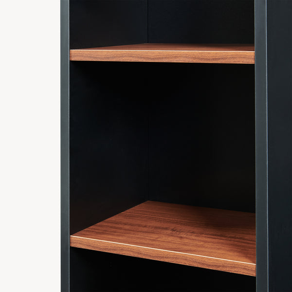 Könyvespolc Trond 80x30x23 cm fekete/diófa hatású [en.casa]