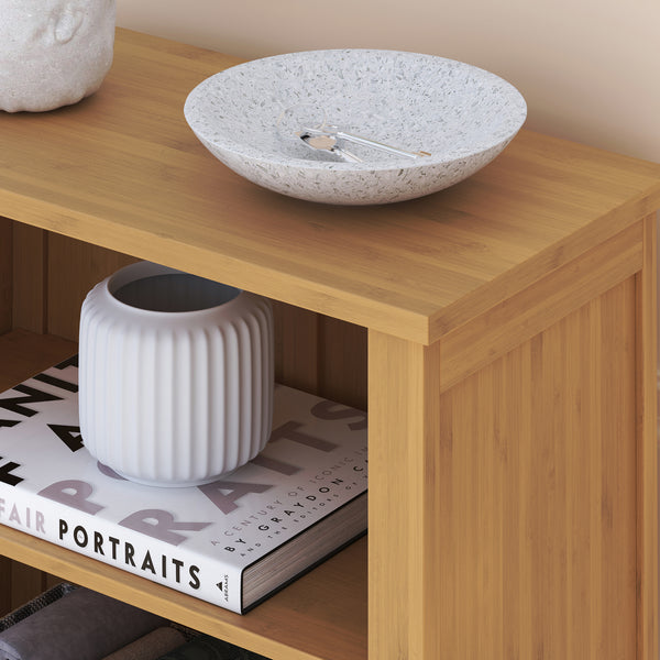 Kis szekrény Rirg 92x50x25 cm bambusz természetes [en.casa]