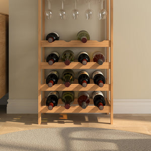Borospolc Fillby 100x47x29 cm Bambusz Természetes [en.casa]