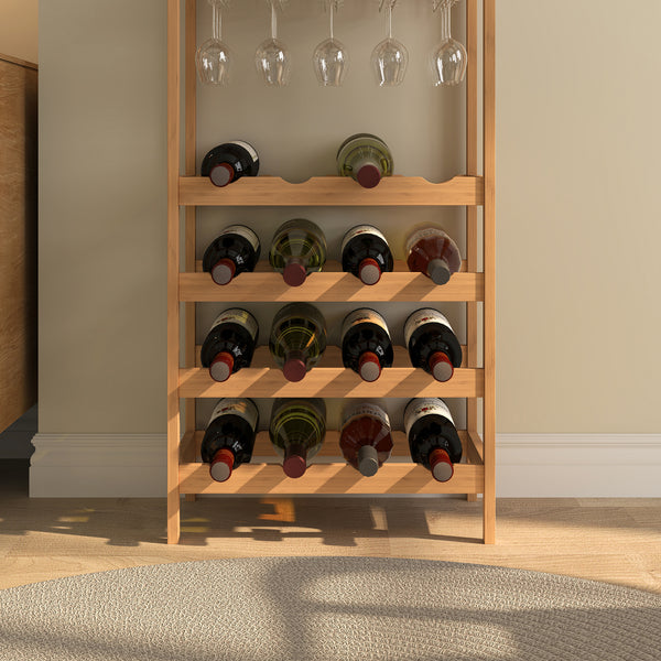 Borospolc Fillby 100x47x29 cm Bambusz Természetes [en.casa]