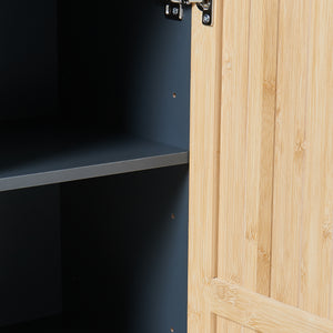 Fürdőszobai szekrény Svanes 90x30x30 cm sötétszürke/natúr [en.casa]
