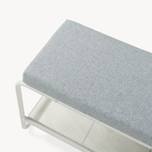Cipőpad gyerekülőkével Jässaatka acél 100x32x46 cm szürke [en.casa]