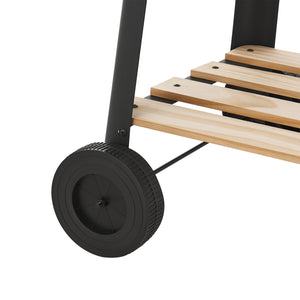 Faszenes grill Ari 78x86x30cm fekete/fa hatású [casa.pro]