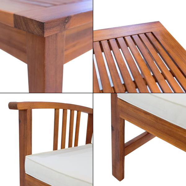 4 részes akácfa kerti bútor szett Brissogne FSC® tanúsítvánnyal [en.casa]