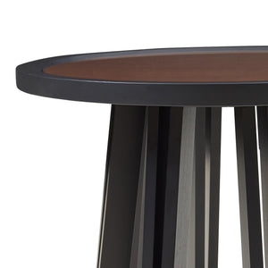 Kisasztal Burgess 51xØ51 cm fekete/diófa hatású [en.casa]