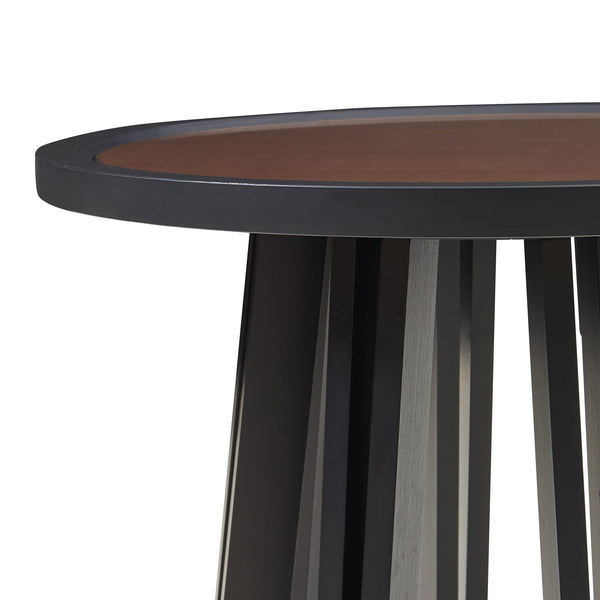 Kisasztal Burgess 51xØ51 cm fekete/diófa hatású [en.casa]