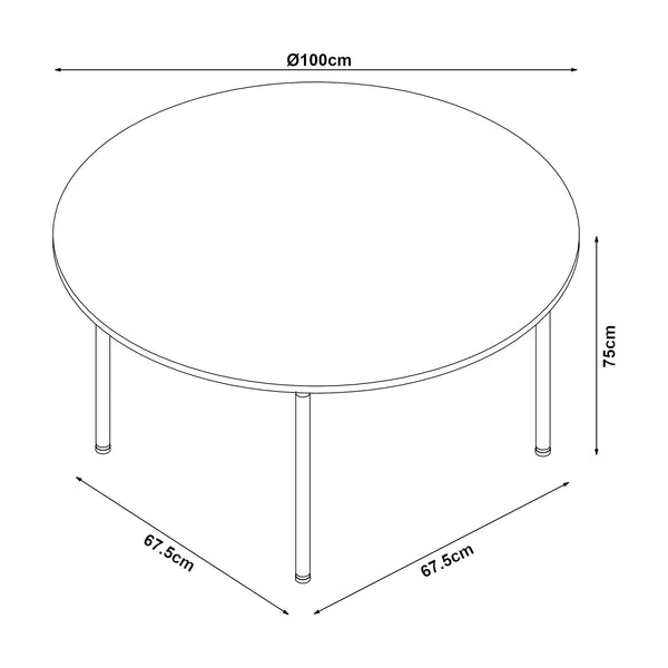 Étkezőgarnitúra Hemnes 4 személyes kerek asztallappal világosbarna [en.casa]