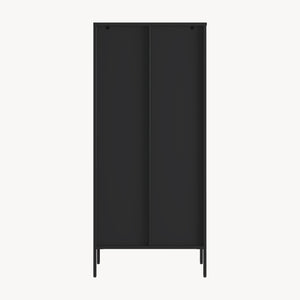 Vitrines szekrény Vinterhavn 180x80x35 cm acél fekete [en.casa]