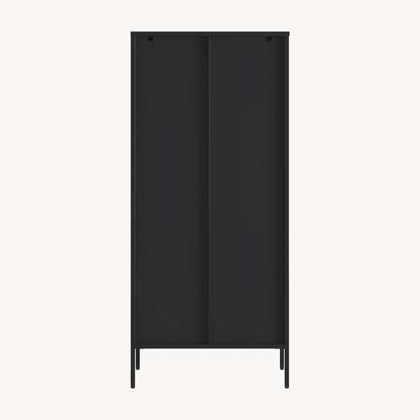 Vitrines szekrény Vinterhavn 180x80x35 cm acél fekete [en.casa]