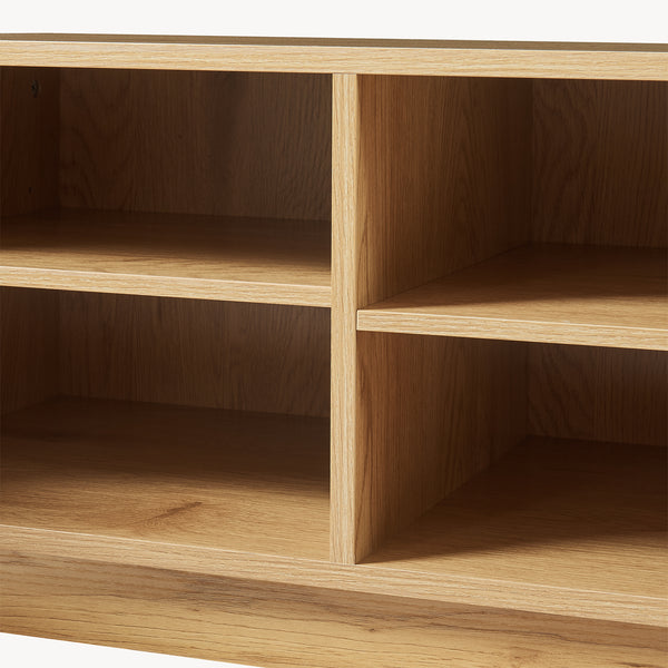 TV szekrény Ferrersp 2 ajtóval 140x40x45 cm tölgyfa hatású/homokszín [en.casa]