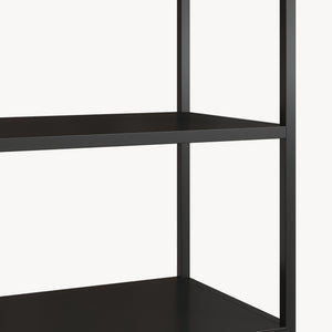 Könyvespolc szekrénnyel Hailuoto 80x40x180 cm acél fekete, matt [en.casa]