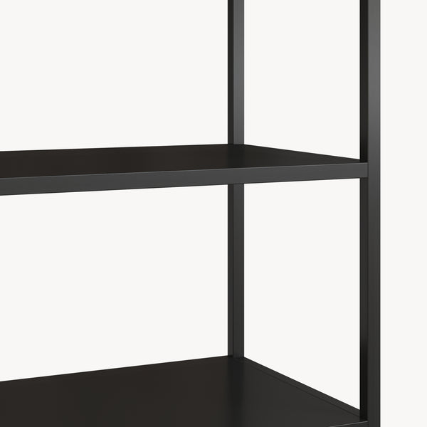 Könyvespolc szekrénnyel Hailuoto 80x40x180 cm acél fekete, matt [en.casa]