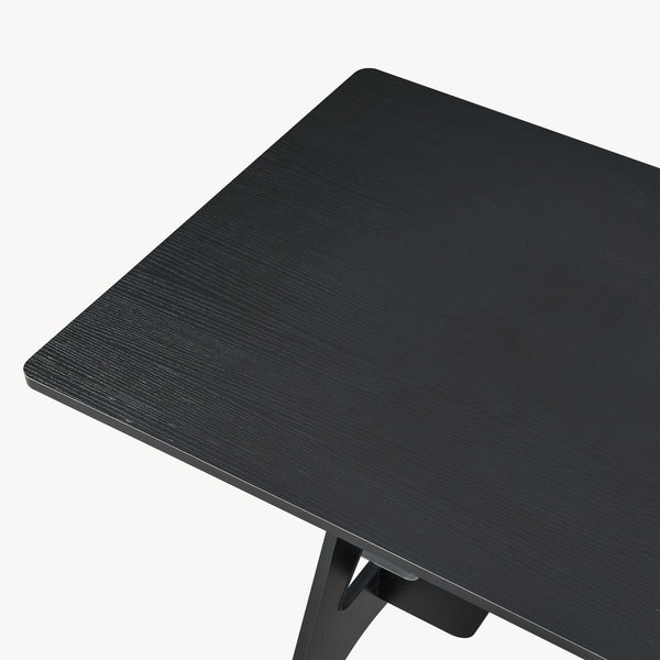 Íróasztal Bostenenna 120x60x75 cm fekete, faerezetes mintával [en.casa]