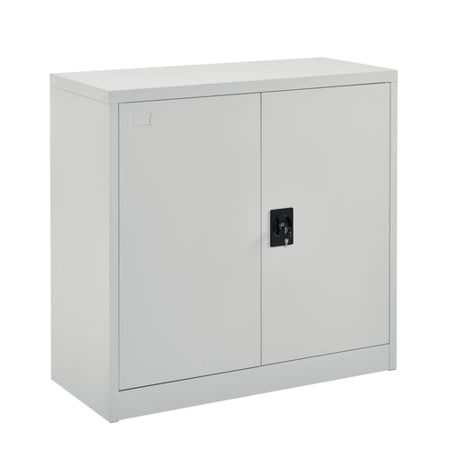 Irodai szekrény 90x40x90cm irattartó szekrény  fémszekrény 2 polccal és hengerzárral [en.casa]® 