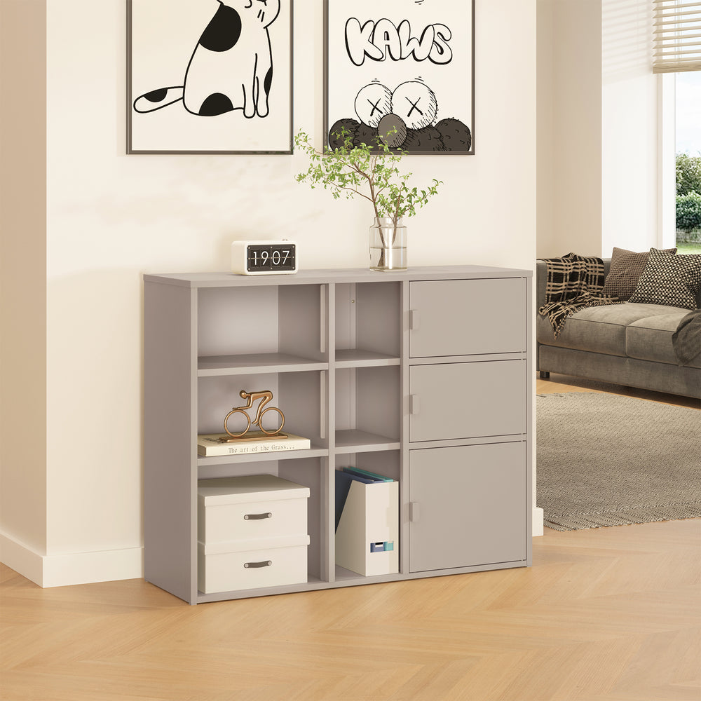 Irodai szekrény Kliri acél 100x32x81 cm teveszín [en.casa]