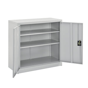 Irodai szekrény 90x40x90cm irattartó szekrény  fémszekrény 2 polccal és hengerzárral [en.casa]® 