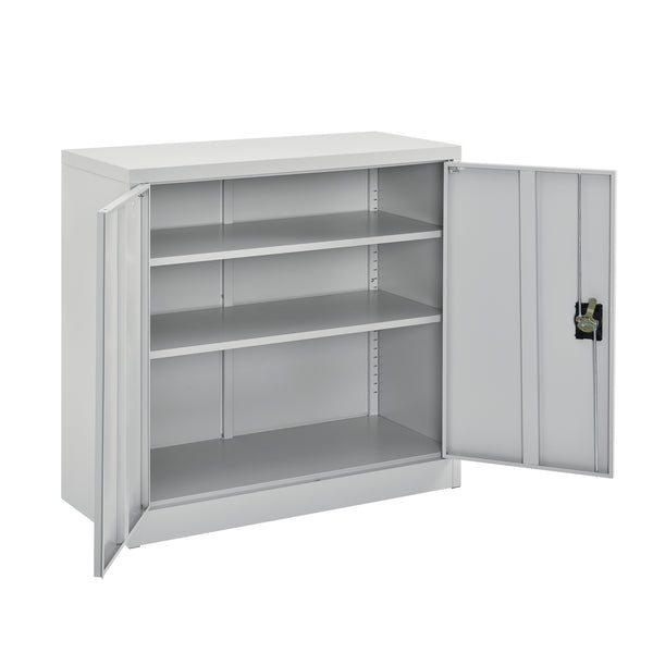 Irodai szekrény 90x40x90cm irattartó szekrény  fémszekrény 2 polccal és hengerzárral [en.casa]® 