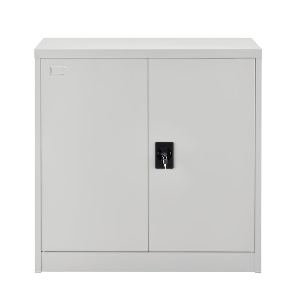 Irodai szekrény 90x40x90cm irattartó szekrény  fémszekrény 2 polccal és hengerzárral [en.casa]® 