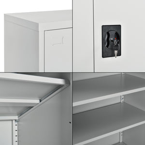 Irodai szekrény 90x40x90cm irattartó szekrény  fémszekrény 2 polccal és hengerzárral [en.casa]® 