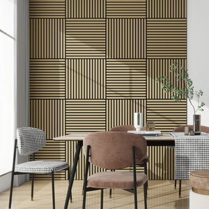 Vang akusztikus fa falpanel szett - 60x60 cm-es lamellás falburkolat [NEU.HOLZ]