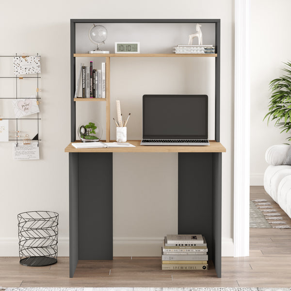 Íróasztal polccal Todi 149x90x52 cm [en.casa]