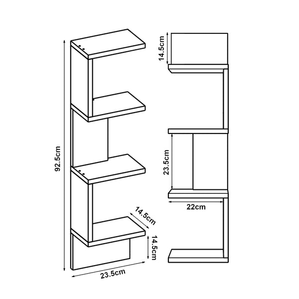 Fali polc 2 db-os szettben Omn 93x24x15 cm [en.casa]