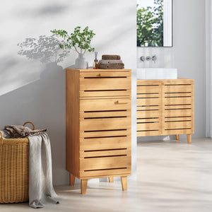 Fürdőszobaszekrény Epind 75x33x30 cm bambusz natúr [en.casa] - premiumXL