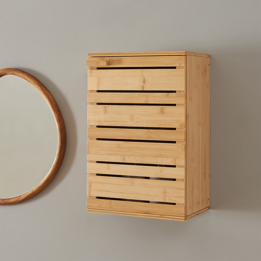 Fali szekrény Epind 50x33x20 cm bambusz natúr [en.casa] - premiumXL