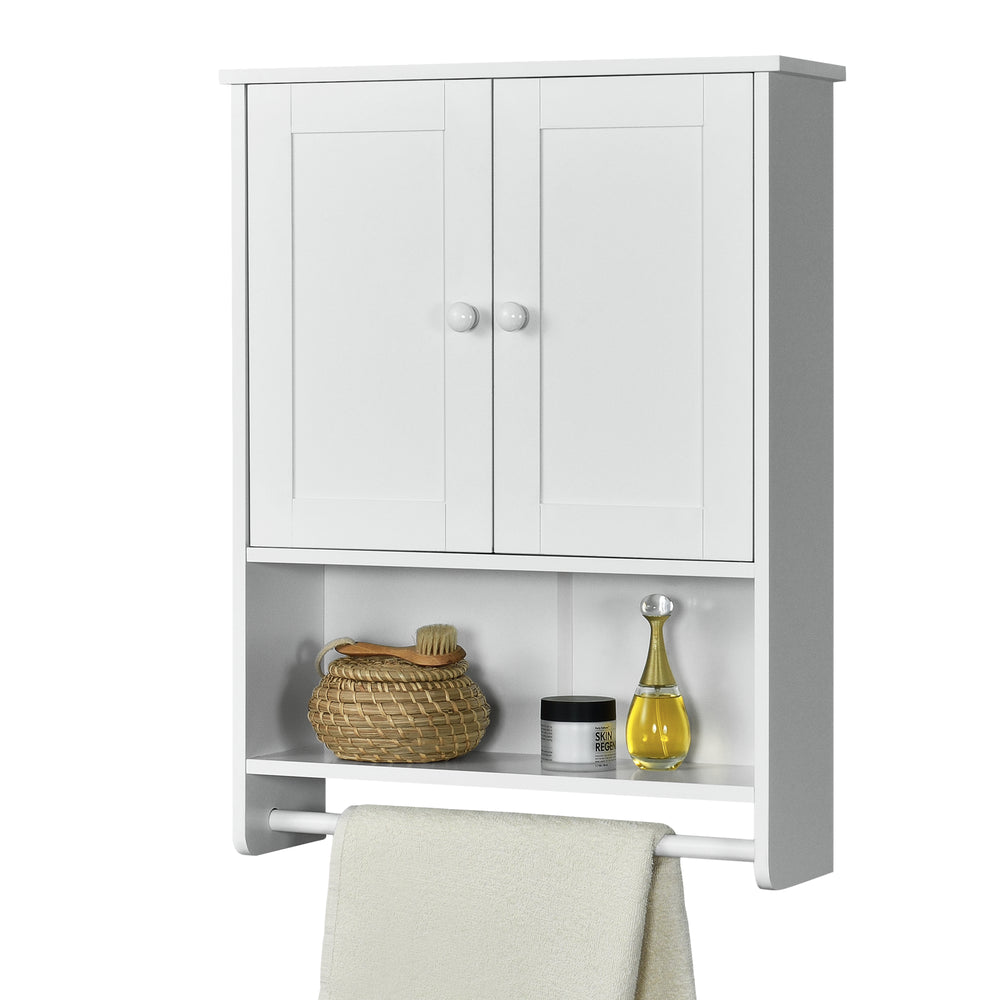 Fürdőszobaszekrény Steyr 65x49x15 cm törölközőtartóval MDF különböző színekben en.casa - premiumXL