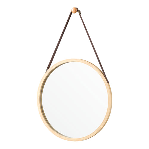 Bambusz fali tükör Bykle kerek 38 cm [en.casa] - premiumXL