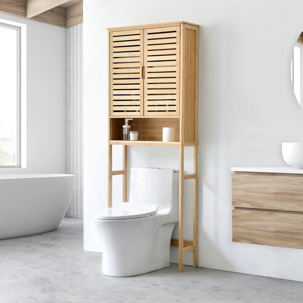 WC-szekrény Geta 170 x 66 x 23 cm bambusz [en.casa] - premiumXL