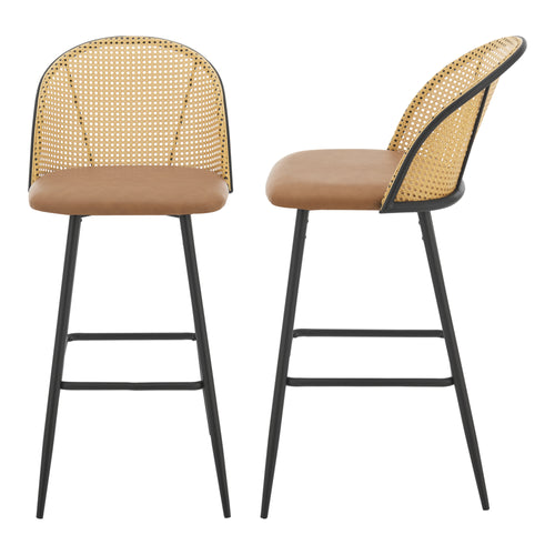 Gausdal bárszék 2 db-os szett barna / fekete [en.casa] - premiumXL