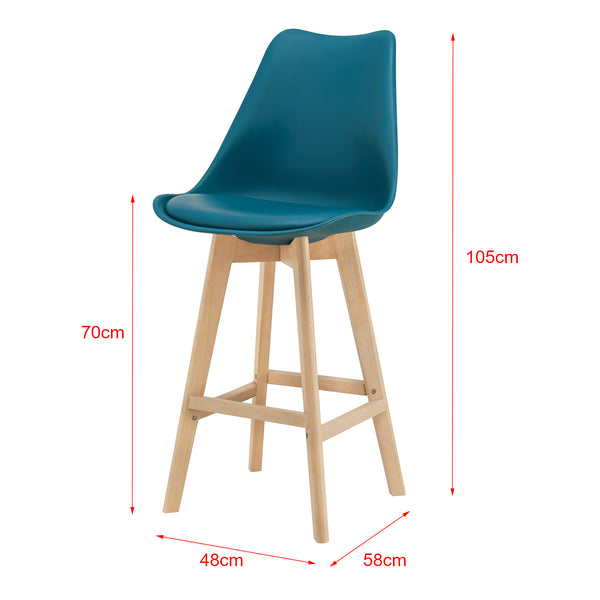 [en.casa]® Bárszék 2 db-os szettben bükkfa lábakkal műbőr kárpitozott ülőfelülettel 105 cm magas különböző színekben