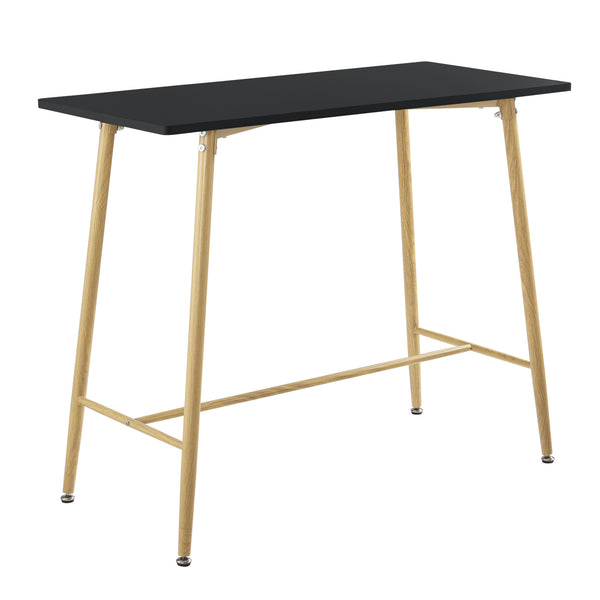 Bárasztal 110 x 50 x 90cm MDF fémlábakkal party asztal könyöklő fehér/fekete [en.casa]®