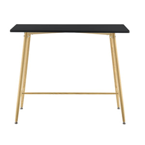 Bárasztal 110 x 50 x 90cm MDF fémlábakkal party asztal könyöklő fehér/fekete [en.casa]®