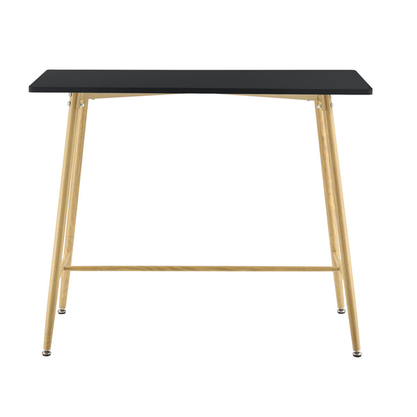 Bárasztal 110 x 50 x 90cm MDF fémlábakkal party asztal könyöklő fehér/fekete [en.casa]®