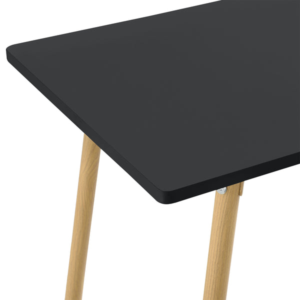 Bárasztal 110 x 50 x 90cm MDF fémlábakkal party asztal könyöklő fehér/fekete [en.casa]®
