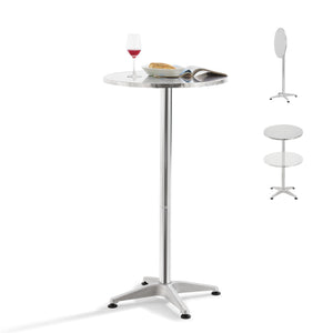 Bár- és bisztróasztal kerek Avesta 75 cm / 115 cm (állítható) ezüst [en.casa]