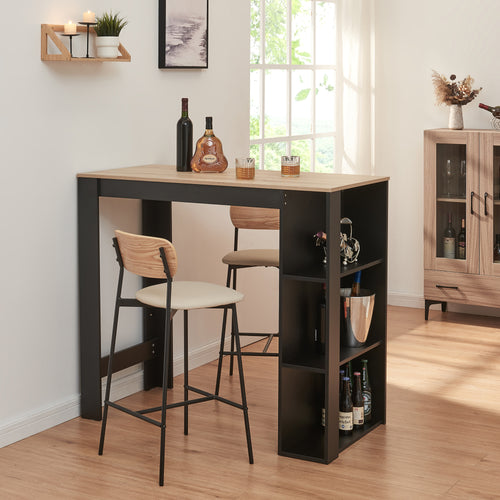 Danderyd bárasztal 120x60x106 cm 3 tárolórekesszel [en.casa] - premiumXL