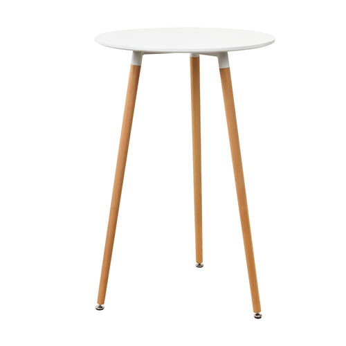 Bárasztal kerek Oxford Retro-design ø70cm x 107 cm MDF fehér [en.casa]