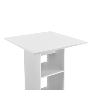 Bárasztal [en.casa]® 70 x 70 x 110 cm, melaminborítású forgácslap, 3 polccal
