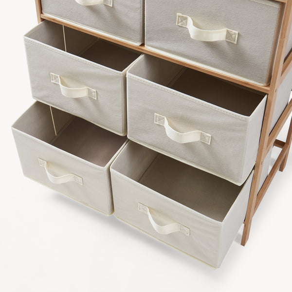 Textil fiókos komód Maldon natúr/bézs [en.casa]