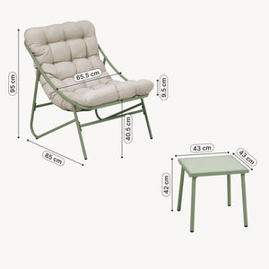 Kerti bútor szett Trölleping 3 részes [en.casa]