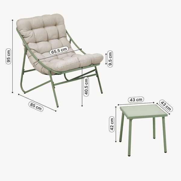 Kerti bútor szett Trölleping 3 részes [en.casa]