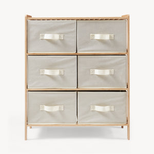 Textil fiókos komód Maldon natúr/bézs [en.casa]