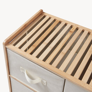 Textil fiókos komód Maldon natúr/bézs [en.casa]